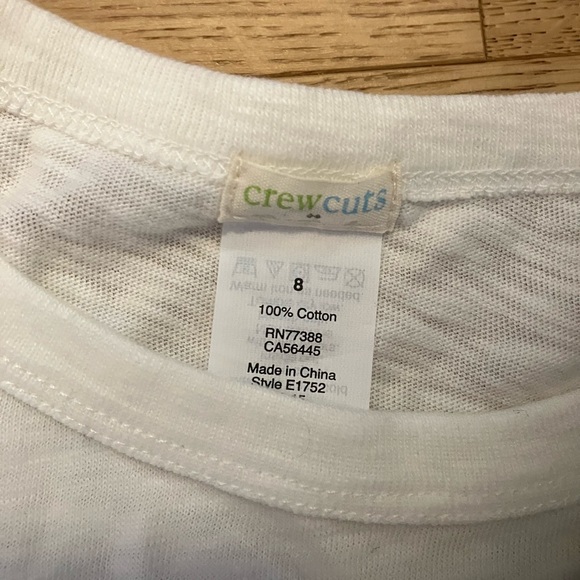 Long sleeve,white,Crewcuts,size 8,bulldog shirt - Picture 2 of 3